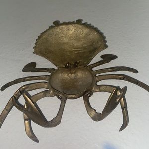 Vintage Gold Crab trinket box